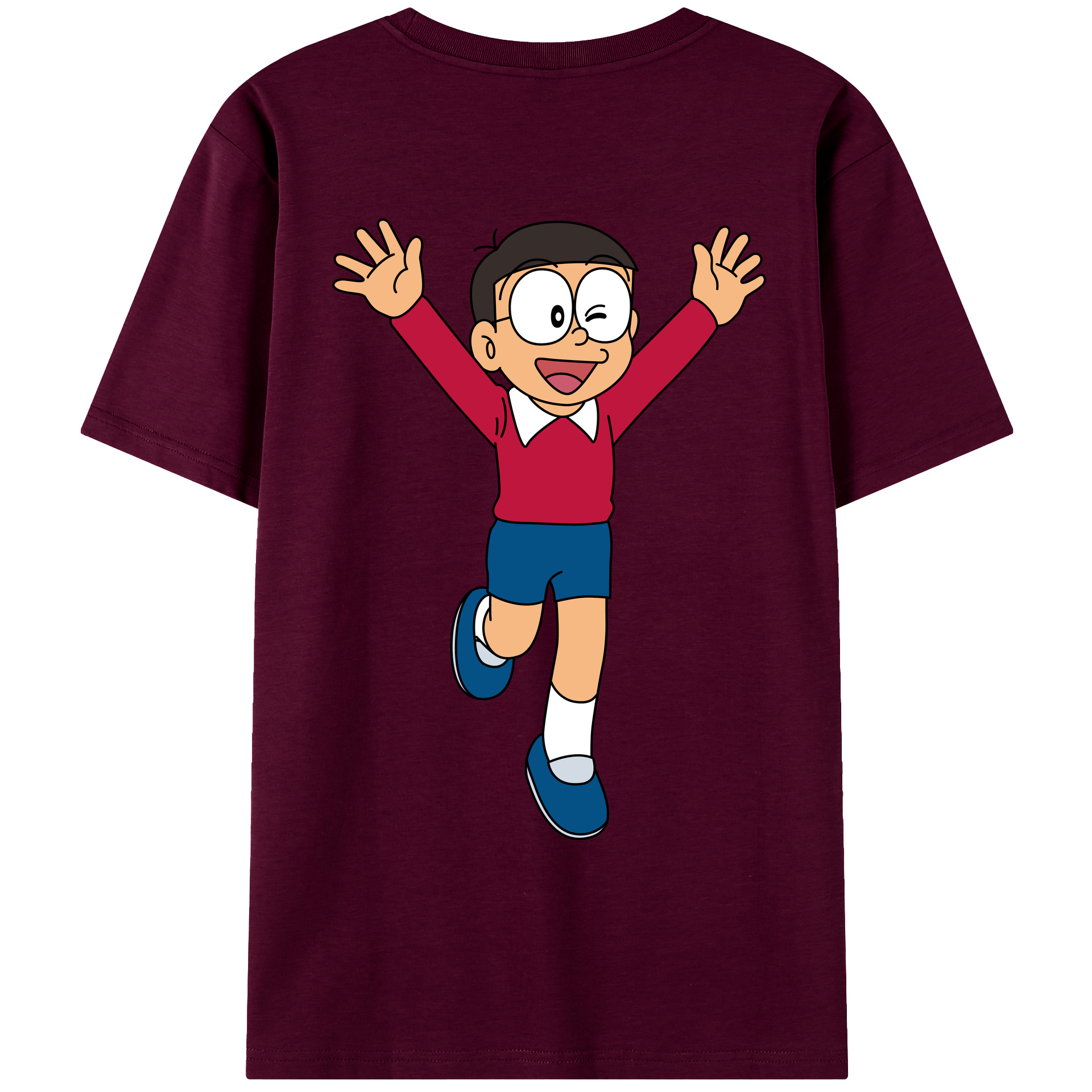 （画像用） ドラえもん 野比 のび太 Doraemon Nobita Nobi レディース半袖Tシャツ(バックプリント)